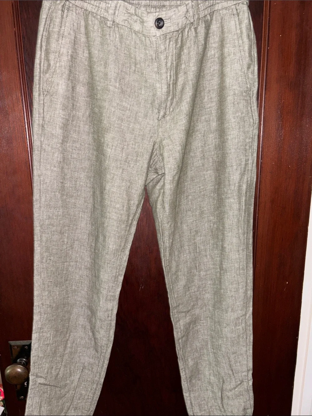 Banana Republic Men's Lightweight Linen-Blend Pants in Light Sage